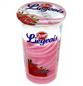Десерт молочный Liegeois Zott клубничный со сливочным муссом двухслойный 175 гр
