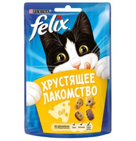 Хрустящее Лакомство Purina для взрослых кошек с сыром Felix 60 гр