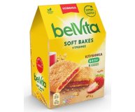 Печенье Утреннее Soft Bakes с цельнозерновыми злаками и начинкой с клубникой Belvita 250 гр