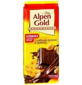 Шоколад молочный соленый арахис и крекер Alpen Gold 90 гр