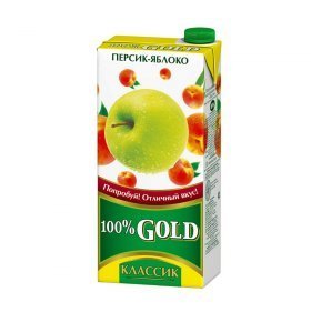 Сок 100% Gold персик-яблоко 0,95л