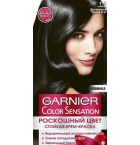Стойкая крем-краска для волос Color Sensation, Роскошь цвета оттенок 1.0, Драгоценный черный агат Garnier
