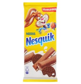 Шоколад молочный с молочной начинкой и какао-печеньем Nesquik 95 гр