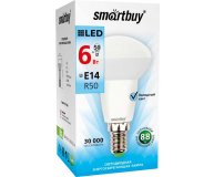 Лампочка светодиодная холодный свет 6 Вт E14 SmartBuy 1 шт