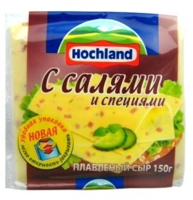 Сыр Hochland Салями и специями плавленый Тост 45% 150г