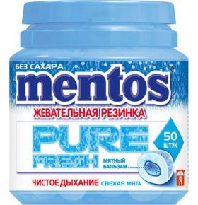 Жевательная резинка Mentos Pure Fresh свежая мята 50 шт 100г