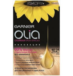 Стойкая крем-краска для волос Olia без аммиака 10.21 Перламутровый Блонд Garnier
