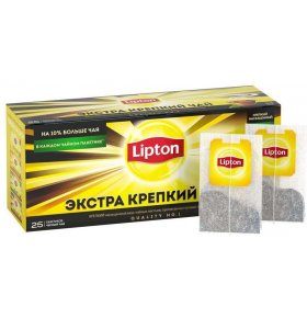 Чай черный экстра крепкий Lipton 25 шт х 2,2 гр