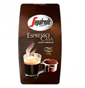 Кофе Espresso Casa натуральный жареный в зернах Segafredo 500 гр