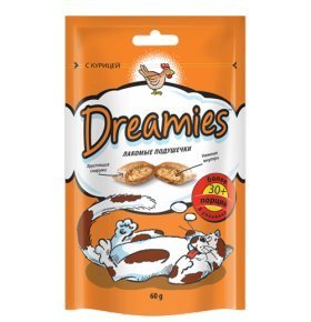 Корм для кошек с курицей Dreamies 60 гр