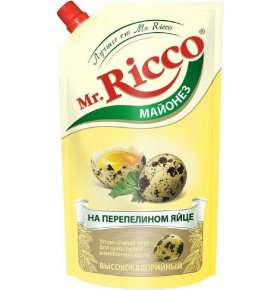 Майонез Organic на перепелином яйце 67%  Mr ricco 800 мл