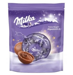 Конфеты Feine Kugeln Alpenmilch с шоколадной начинкой Milka 90 гр