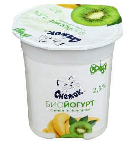 БиоЙогурт Снежок с киви и бананом 2,5% 120 гр