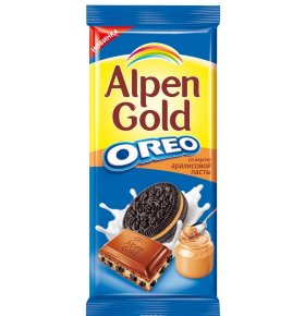 Шоколад с печеньем Оreo со вкусом арахисовой пасты Alpen Gold 95 гр