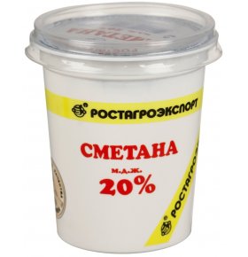 Сметана Ростагроэкспорт 20% пластиковый стакан 200 гр
