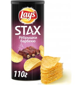 Чипсы картофельные Lay's Stax Ребрышки барбекю 110 г