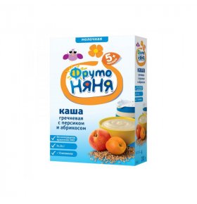 Каша молочная гречневая с персиком и абрикосом 4+ ФрутоНяня 200 гр