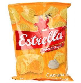 Чипсы со вкусом сметаны и сыра Estrella 85 гр