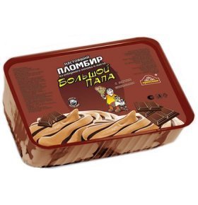 Мороженое пломбир шоколадный Большой папа 450 гр