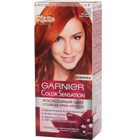 Краска для волос Color Sensation Роскошь цвета 7.40 Янтарный Ярко-Рыжий Garnier