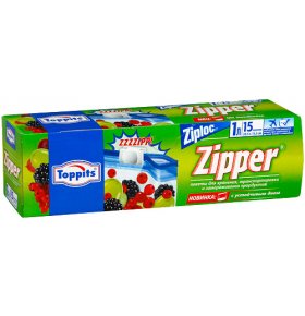 Пакеты для хранения транспортировки и замораживания продуктов Toppits Zipper 15 шт