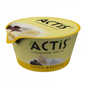 Йогурт Греческий с бананом и шоколадом pro Actis 140 гр