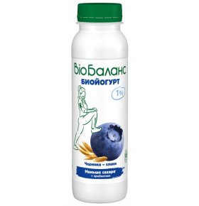 Йогурт питьевой Черника Злаки Bio Баланс 270 гр