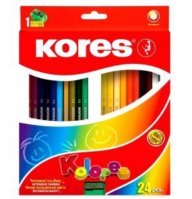 Карандаши цветные с точилкой Kores 24 цвета