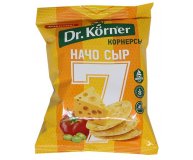 Чипсы цельнозерновые кукурузно-рисовые с сыром начо Dr.Korner 50 гр