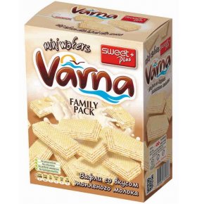 Вафли Sweet Plus со вкусом топлёного молока Varna 200 гр