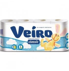 Туалетная бумага 2-слойная Veiro 8 рул