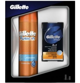 Подарочный набор Gillette Гель для бритья Fusion Hydra gel 200 мл + Бальзам после бритья Gillette Bal Pro 3-в-1 50 мл