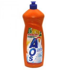 Жидкое средство для мытья посуды Апельсин и Мята Aos 1 л