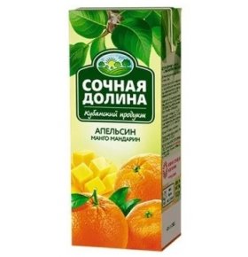 Напиток сокосодержащий Апельсин манго мандарин Сочная Долина 0,2 л