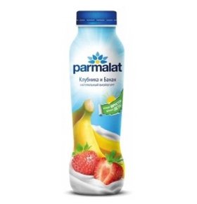 Питьевой йогурт Клубника и Банан 1,5% Parmalat 290 гр