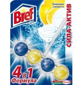 Подвесной туалетный блок Power Aktiv лимон Bref 51г