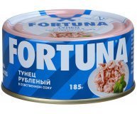 Тунец рубленый в собственном соку Fortuna 185 гр