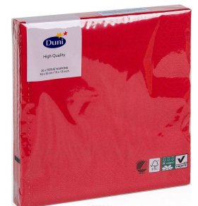 Салфетки бумажные 3-слойные красные 33 х 33 см Duni 20 шт