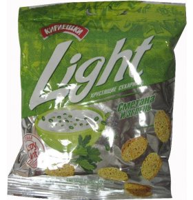 Сухарики Light хрустящие со вкусом сметаны с зеленью Кириешки 80 гр