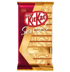 Шоколад Senses Gold Edition Deluxe Caramel and White Chocolate белый и молочный с вафлей KitKat 112 гр