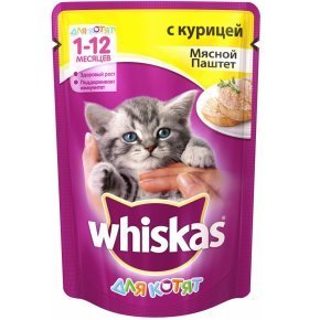 Кошачий корм Whiskas для котят паштет с курицей 85г