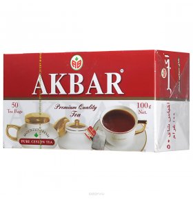 Черный чай Akbar Mountain Fresh в пакетиках, 50 шт