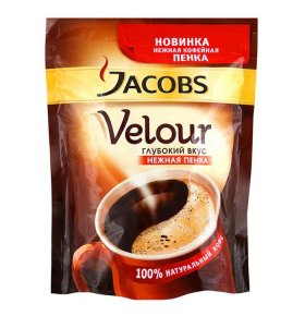 Кофе Velours натуральный растворимый порошкообразный Jacobs 140 гр