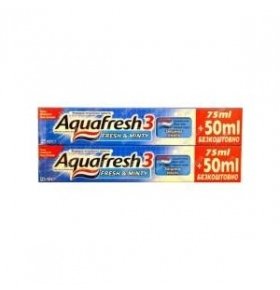 Паста зубная Aquafresh Освежающая мята 75+50мл