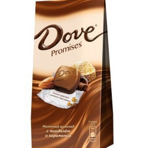 Шоколад Promises молочный шоколад Миндаль и карамель Dove 93Г