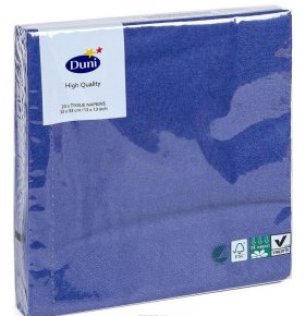 Салфетки бумажные 3-слойные синие 33 х 33 см Duni 20 шт