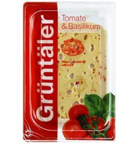 Сыр с томатами и базиликом 55% Gruntaler Austaler 150 гр