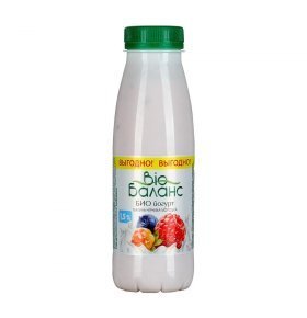 Йогурт питьевой малина черника морошка 1,5% Био Баланс 330 гр
