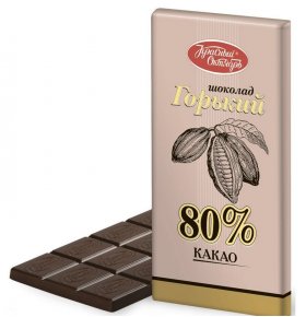 Шоколад горький 80% какао Красный Октябрь 75 гр