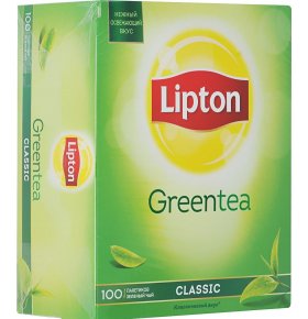 Чай зеленый Байховый Classic green Lipton 100 пак